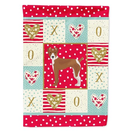 Carolines Treasures 28 x 0.01 x 40 in. Rat Terrier Love Canvas House Flag CK5887CHF